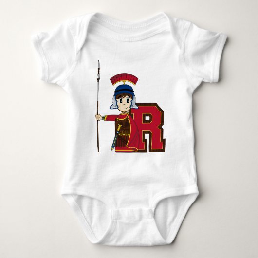 R ist für römischen Soldaten Baby Strampler (Vorderseite)