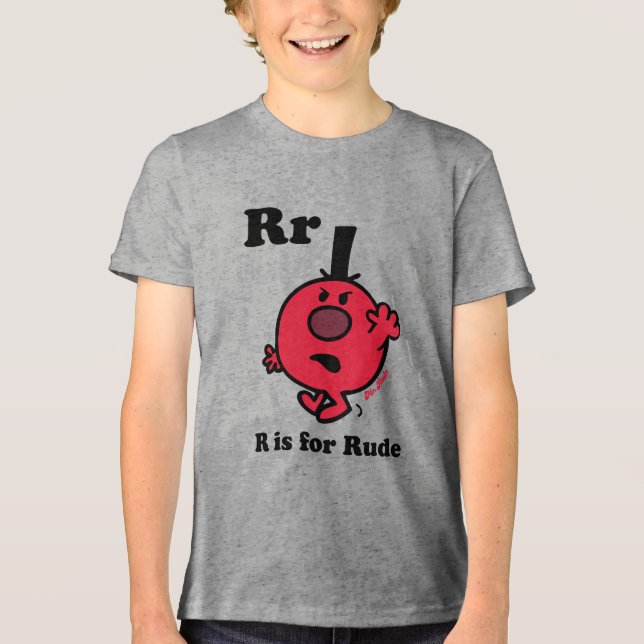 R ist für Rude Tri-Blend Shirt (Vorderseite)