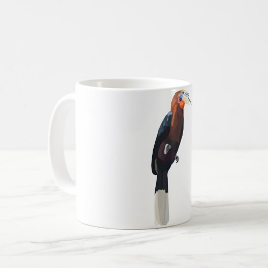 R ist für Rufous Necked Hornbill Kaffeetasse (Vorderseite Links)