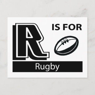 R ist für Rugby Postkarte
