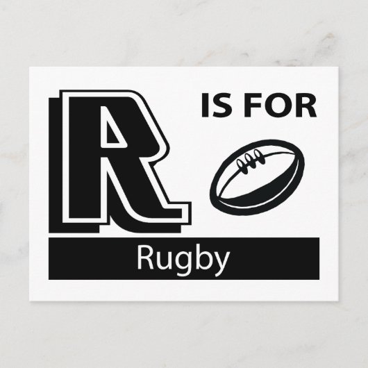 R ist für Rugby Postkarte (Vorderseite)