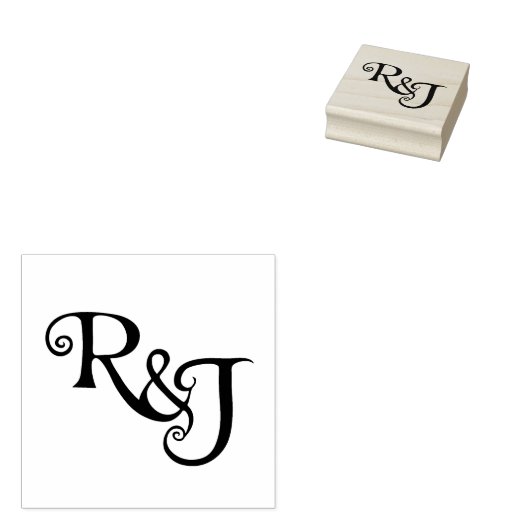 R&J Monogram Hochzeit Gummistempel (Stempel)