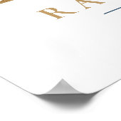 R Letter Monogram Name Marsala Floral Kinderzimmer Poster (Ecke)