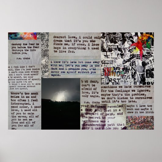 r.m. drake quotes and artwork on a poster (Vorne)