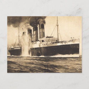 R.M.S. Lusitania von Torpedos vor Kinsale-Leiter Postkarte