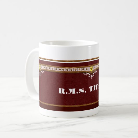 R.M.S. TITANISCHE Erinnerungsschale Kaffeetasse (Vorderseite Links)
