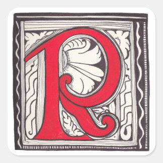 R - MINIATURE QUADRATISCHER AUFKLEBER