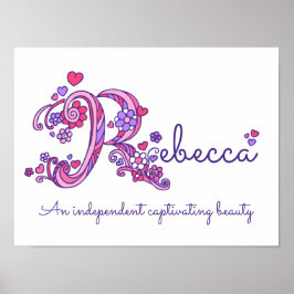 R monogram art Rebecca Girls name meint Plakat