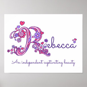R monogram art Rebecca Girls name meint Plakat