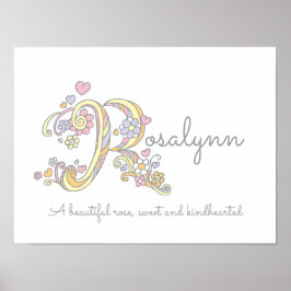 R monogram art Rosalyngirls name meint poster