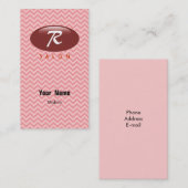 R Monogram Beauty Salon Visitenkarte (Vorne/Hinten)