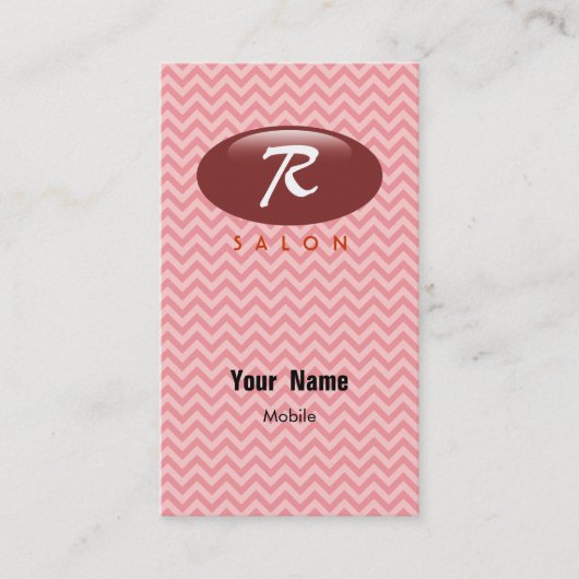 R Monogram Beauty Salon Visitenkarte (Vorderseite)