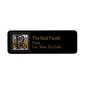 R Monogram "Black Stone" Designadresse Labels (Vorne)