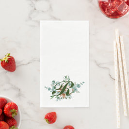 R Monogram Botanical Floral Guest Handtücher Serviette