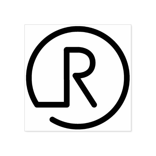 R Monogram-Briefmarke aus Holzkautschuk Gummistempel (Prägung)