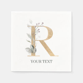 R Monogram Floral Personalisiert Napkins Serviette