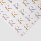 R Monogram Floral Wrapping Paper Seidenpapier (Ausschnitt)