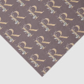 R Monogram Floral Wrapping Paper Seidenpapier (Ausschnitt)