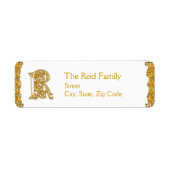 R Monogram "Irish Gold" Designadresse Labels (Vorne)