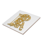 R Monogram "Irish Gold" Keramik Tile Fliese (Seite)
