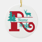 R Monogram Urlaubsheim Tree Ornament (Vorne)