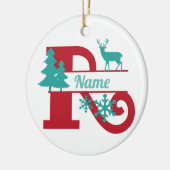 R Monogram Urlaubsheim Tree Ornament (Links)