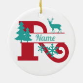R Monogram Urlaubsheim Tree Ornament (Hinten)