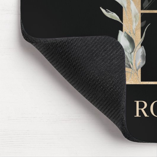 R Monogramm Floral Personalisiert Mousepad (Ecke)