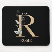 R Monogramm Floral Personalisiert Mousepad (Vorne)