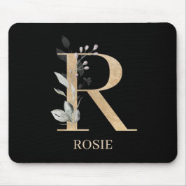 R Monogramm Floral Personalisiert Mousepad