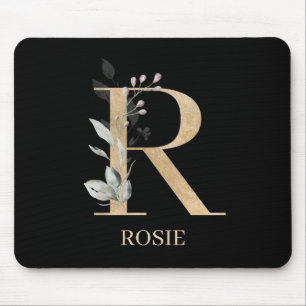 R Monogramm Floral Personalisiert Mousepad