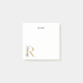 R Monogramm florale Post-it-Hinweise Post-it Klebezettel (Vorderseite)