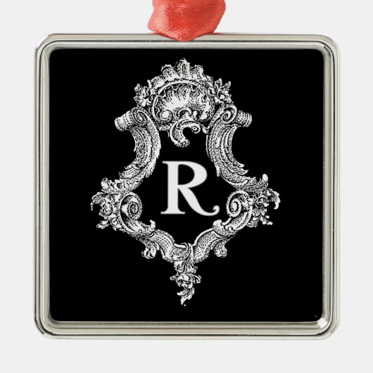 R Monogramm Initiale Ornament Aus Metall (Vorne)