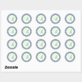 R Monogramm (Navy Blue / Lime Green Dot Circle) Runder Aufkleber (Blatt)