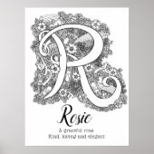 R monogramm tangle art Rosie name bedeutet Poster (Vorne)