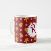 R-Monogramm-Weihnachtslebkuchen-Plätzchen-Tasse Kaffeetasse (Vorderseite Links)