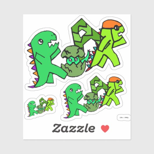 R-O-A-R Dinosaur Word Art Aufkleber (Blatt)