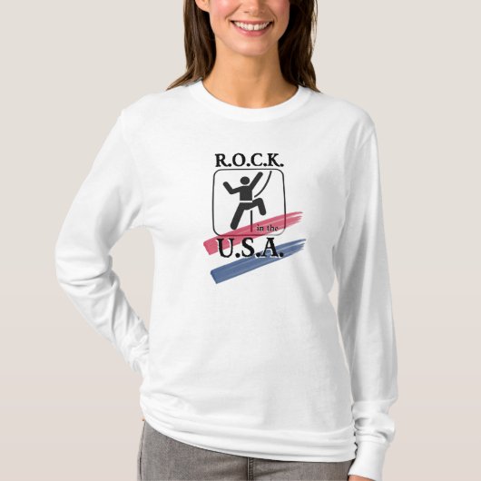 R.O.C.K. in den USA - Rock Climber Hoodie T-Shirt (Vorderseite)