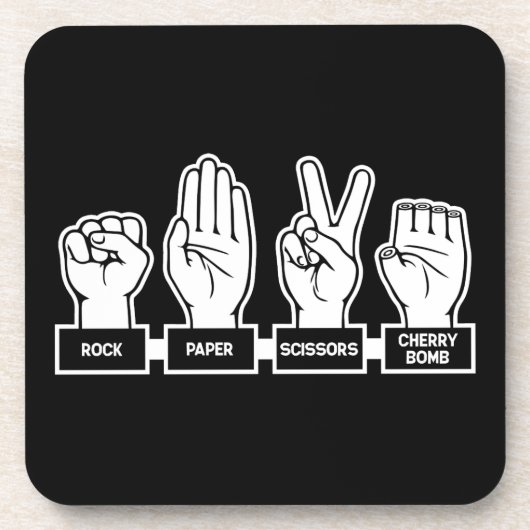 R-P-s-Kirschebombe Getränkeuntersetzer (Vorderseite)