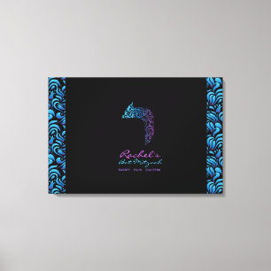 R Resh Hebrew Letter Bat Mitzvah Sign-In Board Leinwanddruck
