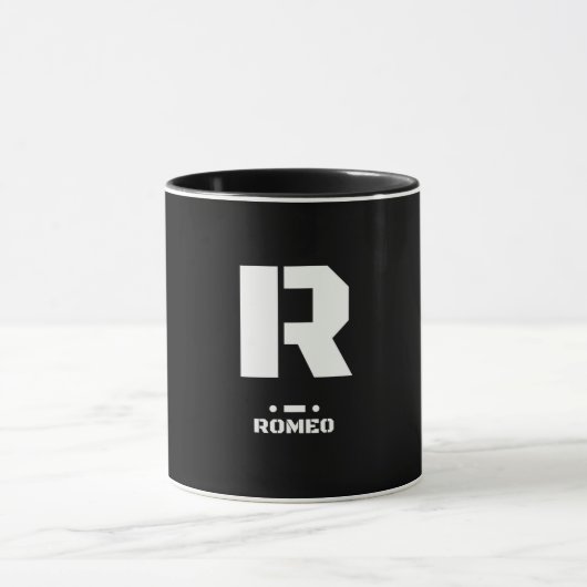 R(Romeo) NATO Phonetischer Alphabet & Morse Code Tasse (Zentrum)