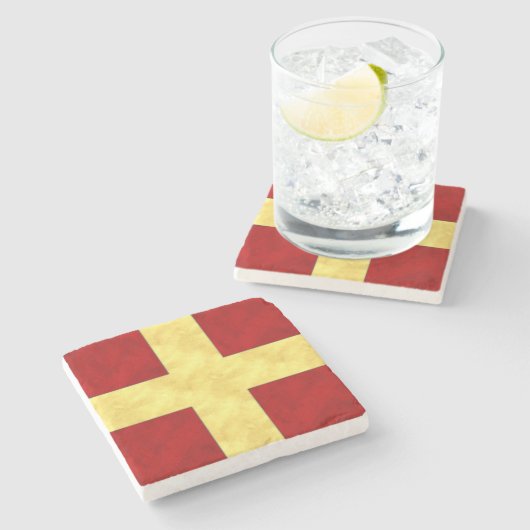 R Romeo Wasserfarbe Wasserzeichen Seefahrtzeiche Steinuntersetzer (Seitenansicht)