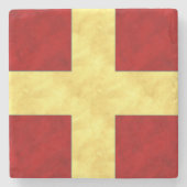 R Romeo Wasserfarbe Wasserzeichen Seefahrtzeiche Steinuntersetzer (Vorderseite)