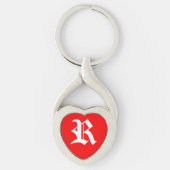 "R" Rotes Herz Schlüsselanhänger (Vorderseite)