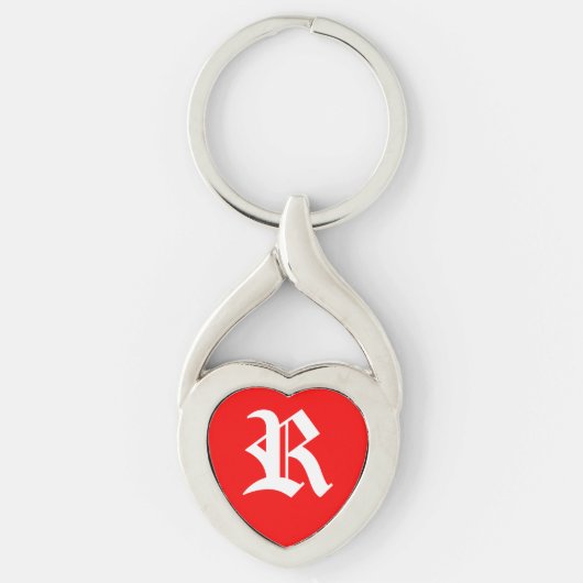"R" Rotes Herz Schlüsselanhänger (Vorderseite)