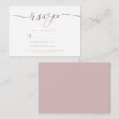 R.S.V.P. Hochzeitsankopfkarte Pink Script Begleitkarte (Vorne/Hinten)