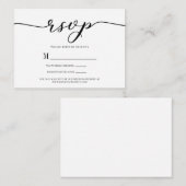 R.S.V.P. Hochzeitsankopfkarte Schwarzes Skript Begleitkarte (Vorne/Hinten)
