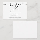 R.S.V.P. Hochzeitsankopfkarte Schwarzes Skript Visitenkarte (Vorne/Hinten)