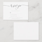 R.S.V.P. Hochzeitsankündigung - Silberskript Visitenkarte (Vorne/Hinten)