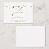 R.S.V.P. Hochzeitsankündigungskarte Gold-Script Visitenkarte (Vorne/Hinten)